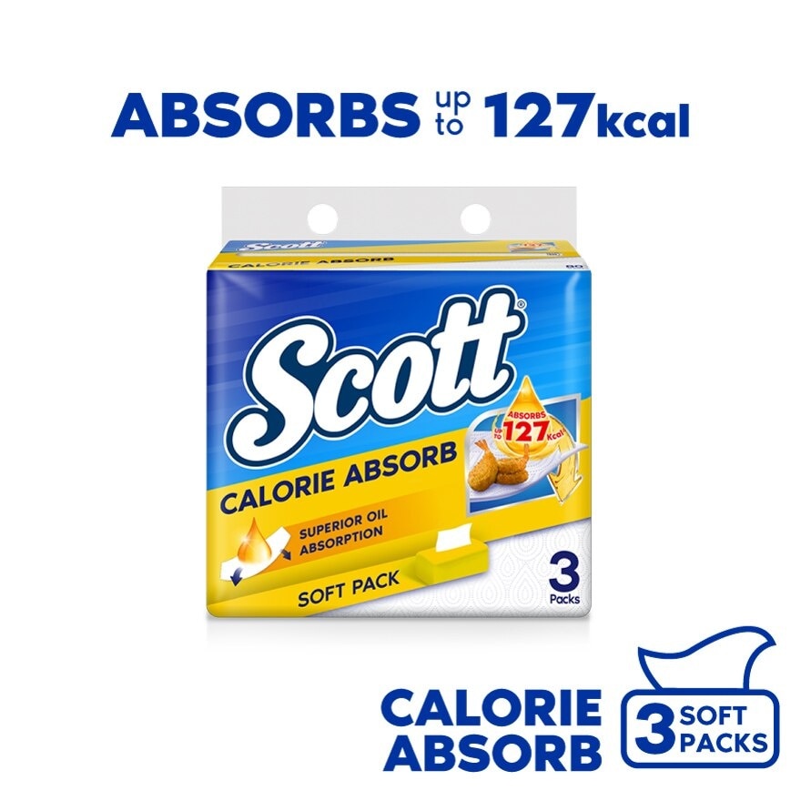 Calorie Absorb Kitchen Towel Softpack (80s x 3 Packs)