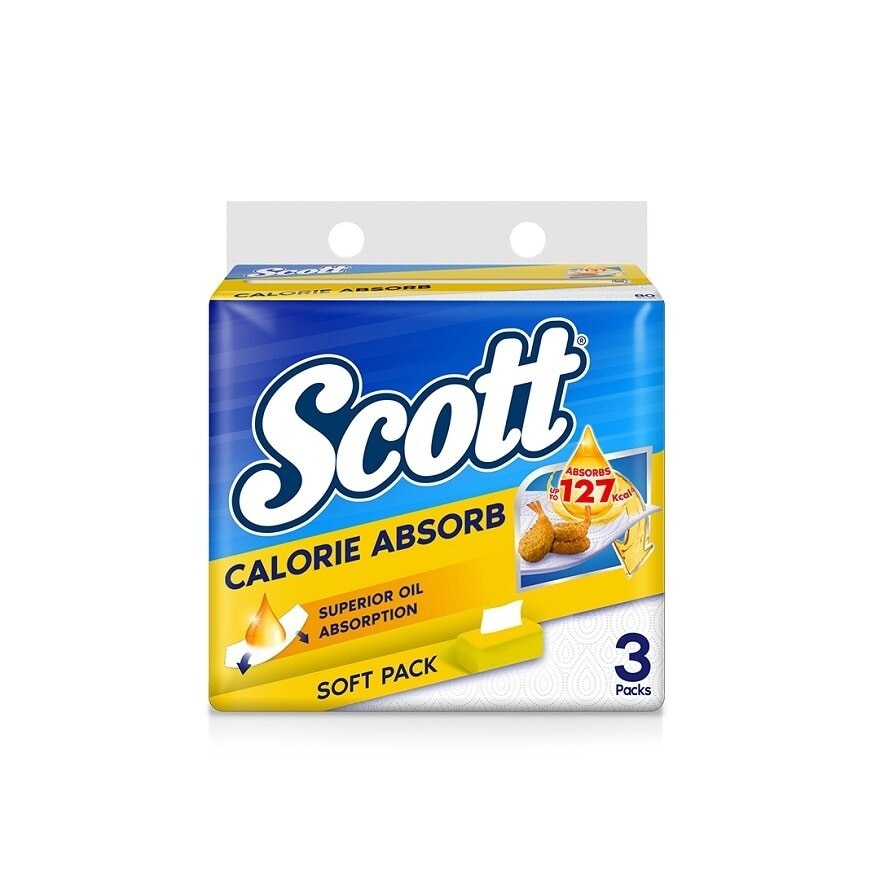 Calorie Absorb Kitchen Towel Softpack (80s x 3 Packs)