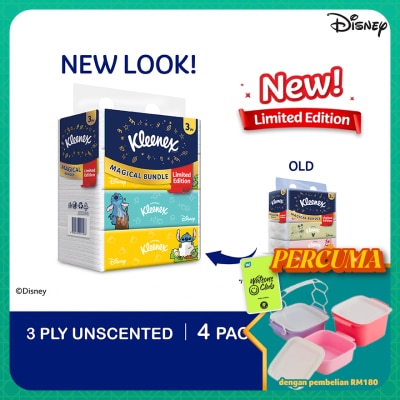 KLEENEX - Facial Tissue Soft Box Limited Edition 3PLY 100s x 4