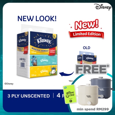 KLEENEX Facial Tissue Soft Box Limited Edition 3PLY 100s x 4