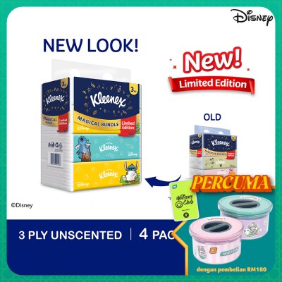 KLEENEX Facial Tissue Soft Box Limited Edition 3PLY 100s x 4