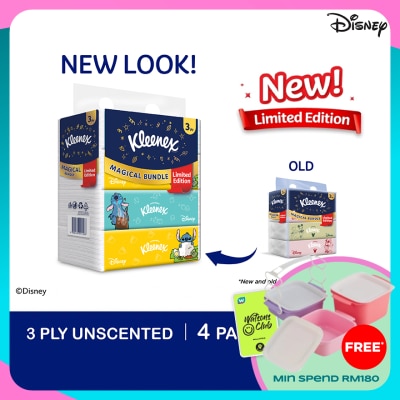 KLEENEX Facial Tissue Soft Box Limited Edition 3PLY 100s x 4