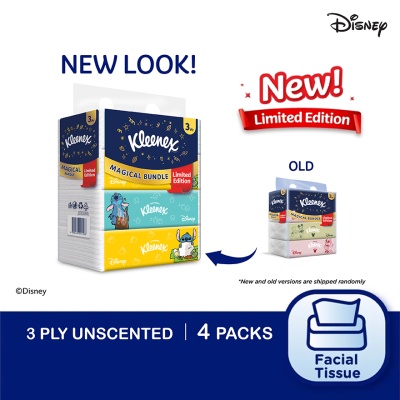 KLEENEX - Facial Tissue Soft Box Limited Edition 3PLY 100s x 4