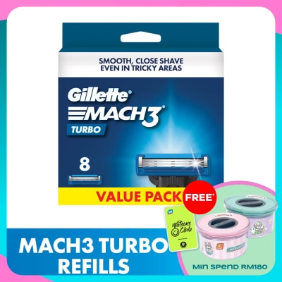 GILLETTE Mach 3 Turbo 3D Blades Refill 8s