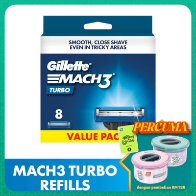GILLETTE Mach 3 Turbo 3D Blades Refill 8s