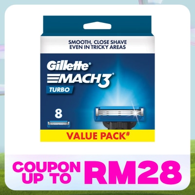 GILLETTE Mach 3 Turbo 3D Blades Refill 8s