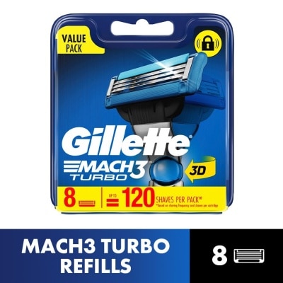 GILLETTE Mach 3 Turbo 3D Blades Refill 8s