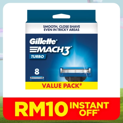 GILLETTE Mach 3 Turbo 3D Blades Refill 8s