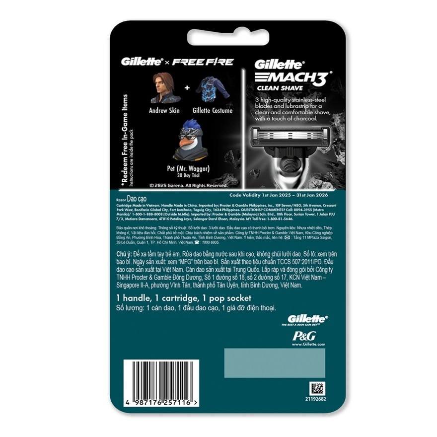Mach 3 Clean Shave Razor 1Up