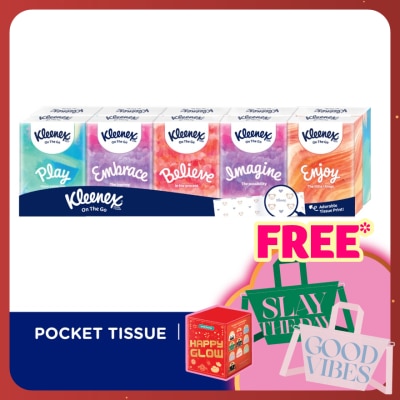 KLEENEX Hanky Pack Pocket Tissue 3 Ply 9s x 10 Packs Travel Tissue Mini Pack