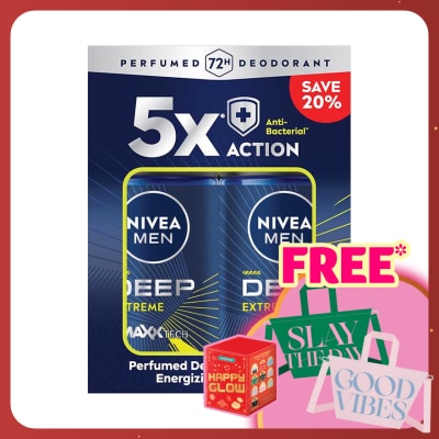 NIVEA FOR MEN DEEP Deodorant Roll On Extreme 2x50ml