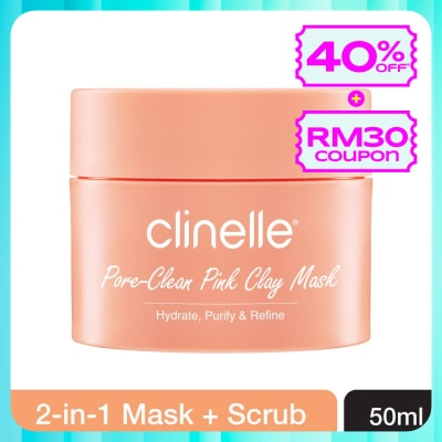 CLINELLE Pore-Clean Pink Clay Cream Mask 50ml