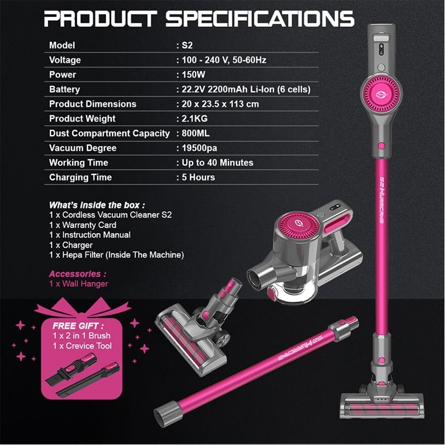 Cordless Vacuum Cleaner Hurricane S2