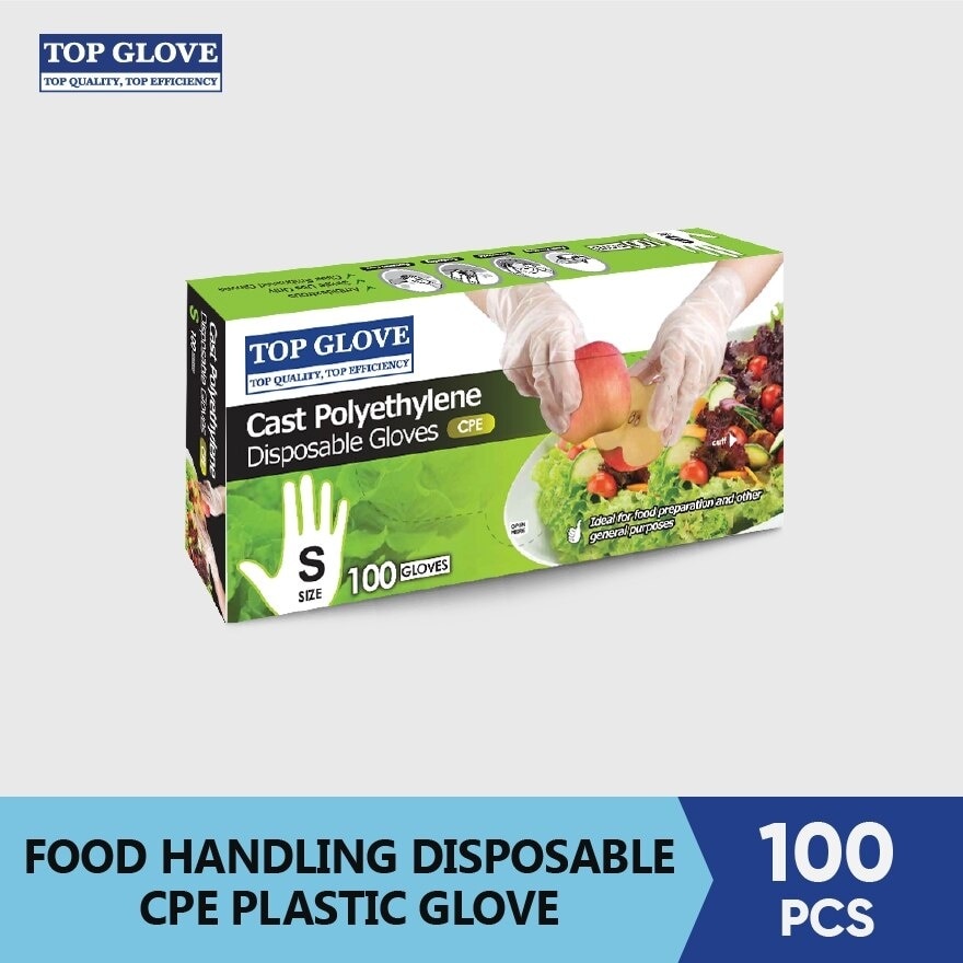 Food Handling CPE Disposable Glove, Clear S 100's