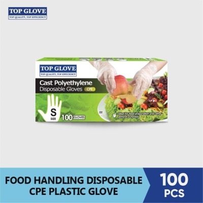 TOP GLOVE Food Handling CPE Disposable Glove, Clear S 100's