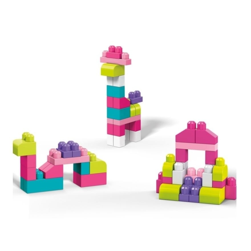 First Builders 60 Pcs Big Building Bag Pink 1S