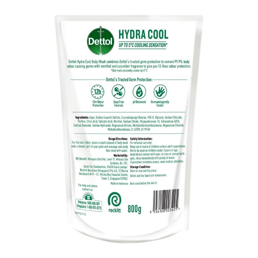 Body Wash Hydra Cool Refill 800g