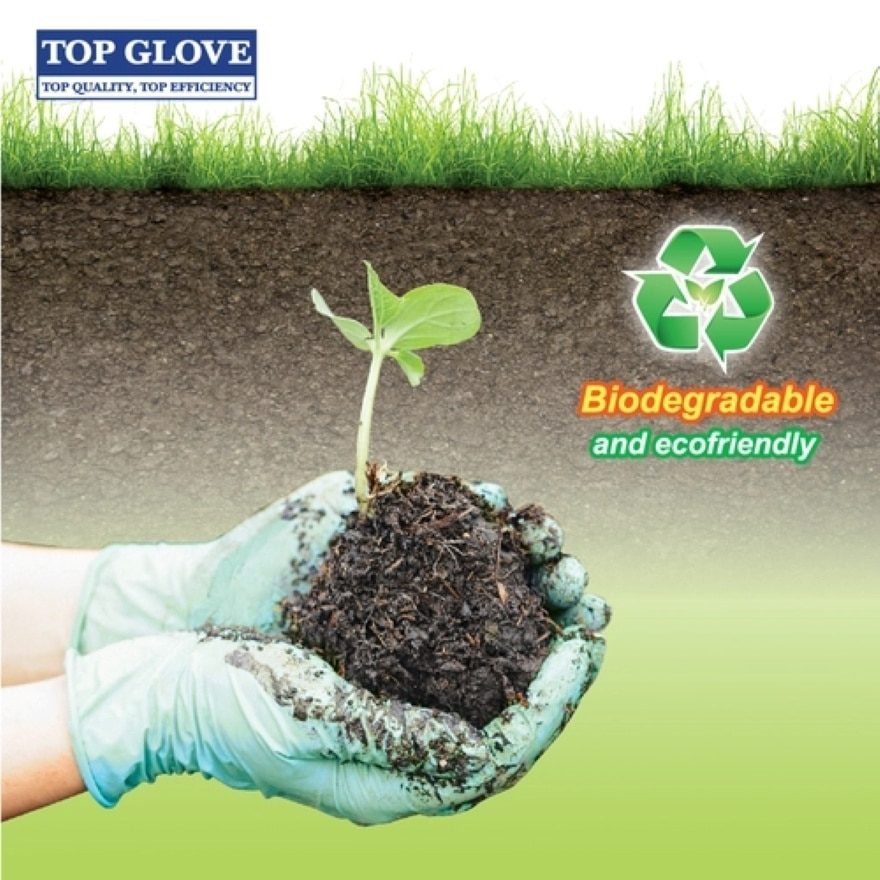 BioGreen® Biodegradable Nitrile Disposable Powder Free Gloves, M 100's