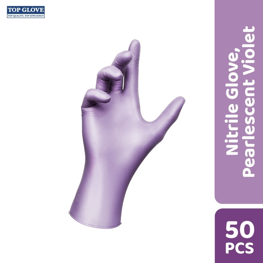 Nitrile Disposable Powder Free Glove, Pearlescent Violet, M 50's