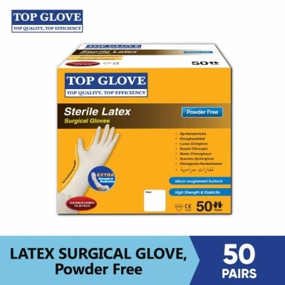 TOP GLOVE Sterile Latex Powder Free Surgical Glove Size 6.5