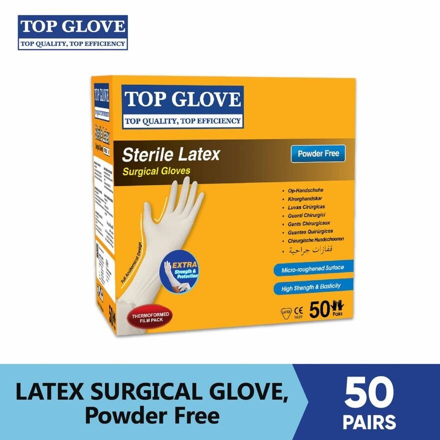 Sterile Latex Powder Free Surgical Glove Size 7.5