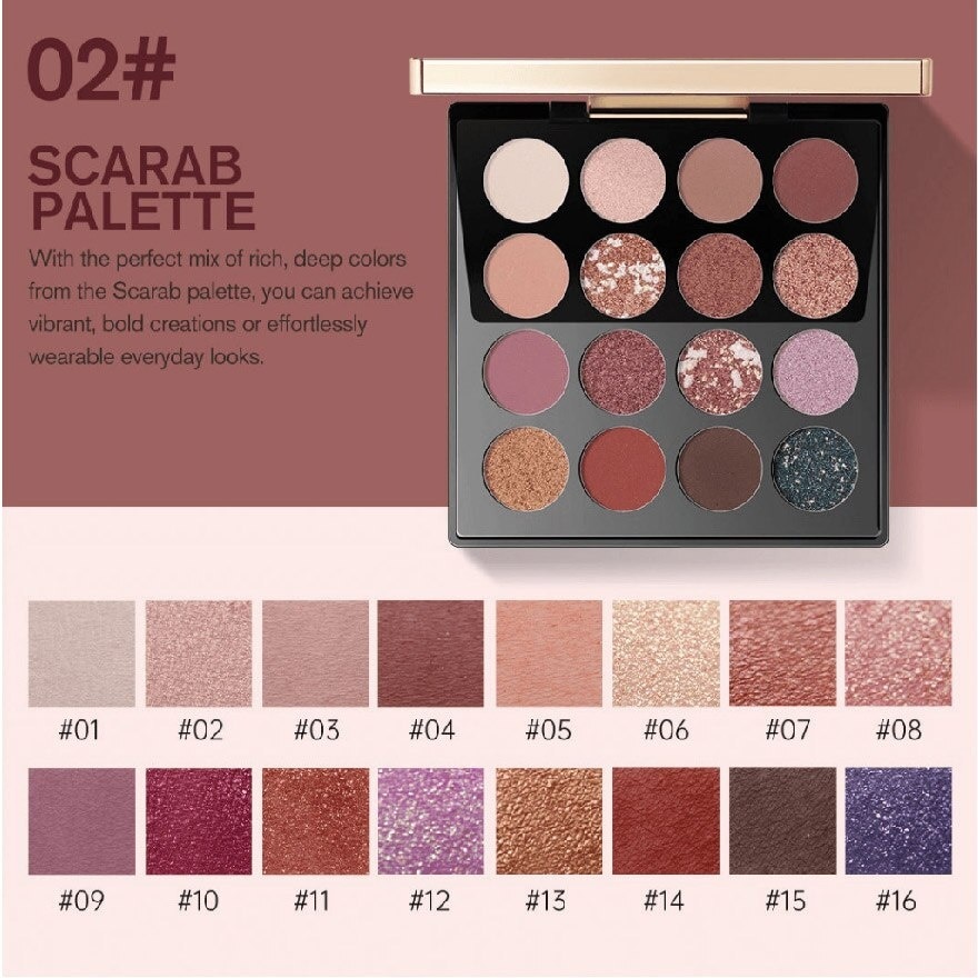 Maya 16 Color Eyeshadow Palette 02 Scarab