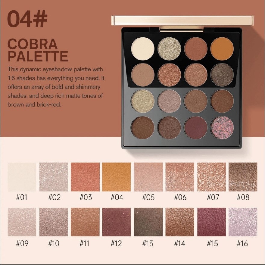 Maya 16 Color Eyeshadow Palette 04 Cobra