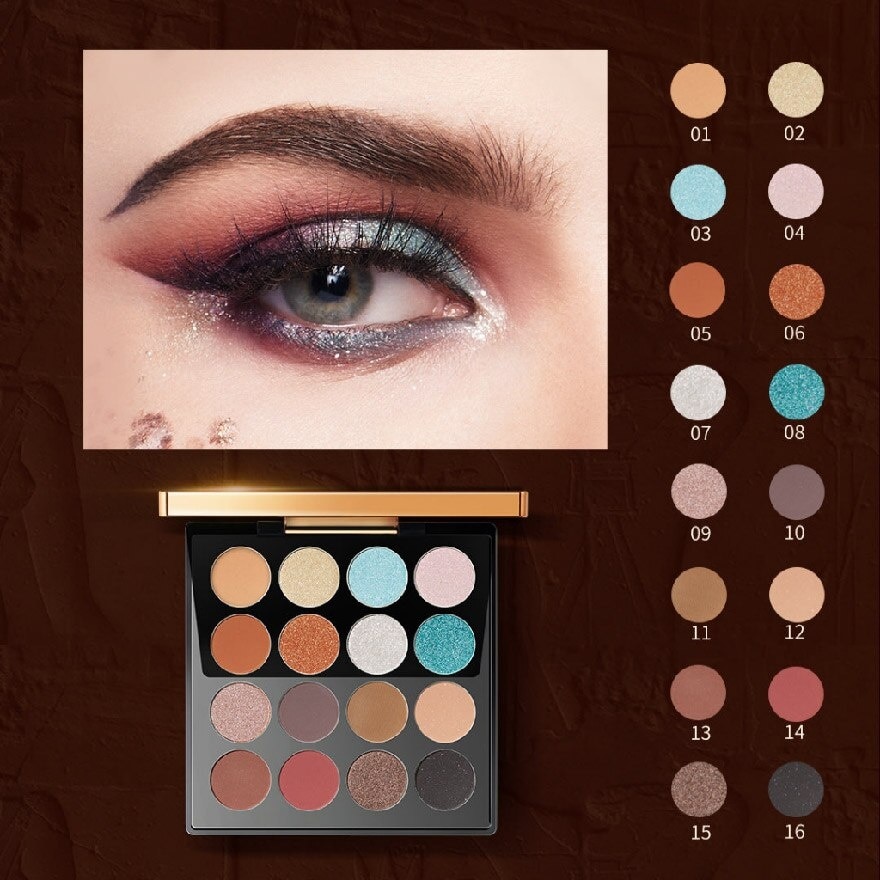 Maya 16 Color Eyeshadow Palette J07 Divine Feline 1s