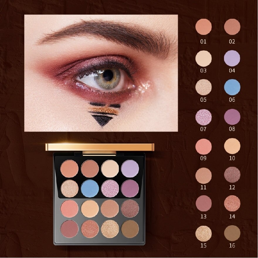 Maya 16 Color Eyeshadow Palette J08 Goddess 1s