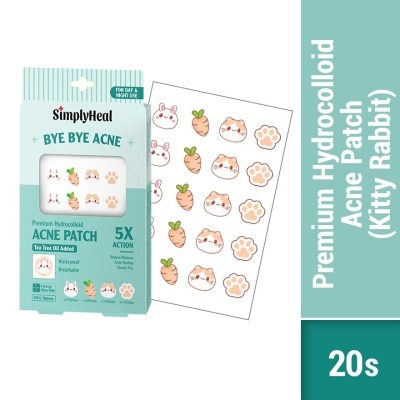 SIMPLYHEAL Kitty Rabbit Day & Night Premium Hydrocolloid Acne Patch 20s