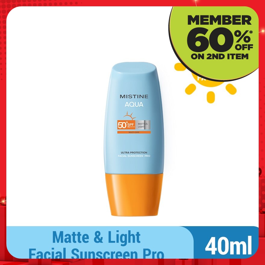 Aqua Base Ultra Protection Matte & Light Facial Sunscreen Pro SPF50 PA ++++ 40ml