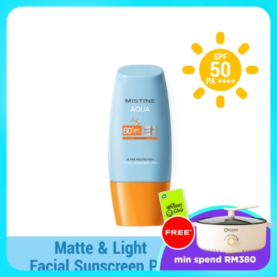 MISTINE - Aqua Base Ultra Protection Matte & Light Facial Sunscreen Pro SPF50 PA ++++ 40ml image