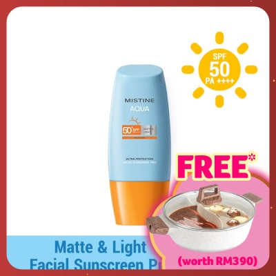 MISTINE Aqua Base Ultra Protection Matte & Light Facial Sunscreen Pro SPF50 PA ++++ 40ml