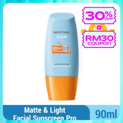 MISTINE Aqua Base Ultra Protection Matte & Light Facial Sunscreen Pro SPF50 PA ++++ 90ml