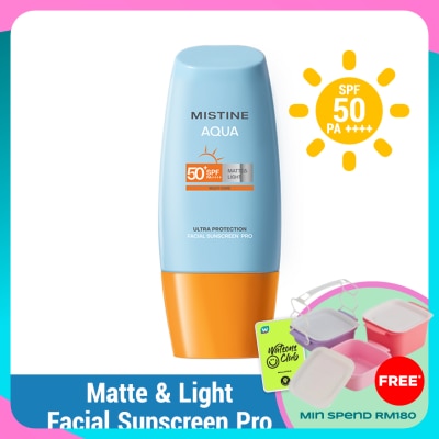 MISTINE Aqua Base Ultra Protection Matte & Light Facial Sunscreen Pro SPF50 PA ++++ 90ml
