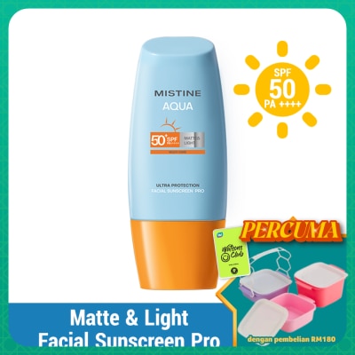 MISTINE - Aqua Base Ultra Protection Matte & Light Facial Sunscreen Pro SPF50 PA ++++ 90ml