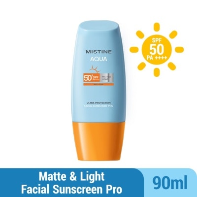 MISTINE Aqua Base Ultra Protection Matte & Light Facial Sunscreen Pro SPF50 PA ++++ 90ml