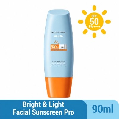 MISTINE - Aqua Base Daily Protection Bright & Light Facial Sunscreen Pro SPF50 PA ++++ 90ml image