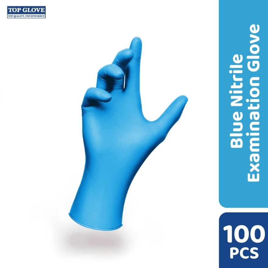 Nitrile Examination Powder Free Gloves, Blue M 100's