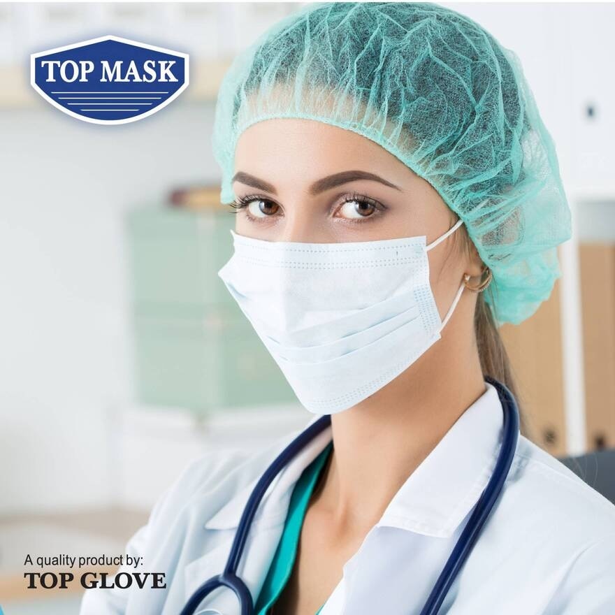 Top Mask 3 Ply Medical Face Mask, Blue