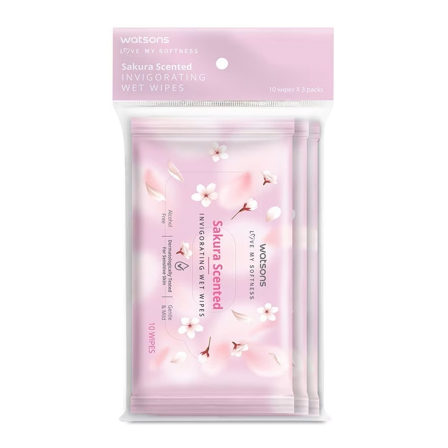 (Bulk) Invigorating Wet Wipes Sakura 10SX3X48