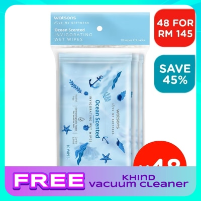 WATSONS (Bulk) Invigorating Wet Wipes Ocean 10SX3X48