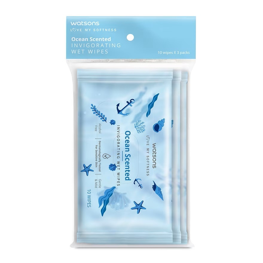 (Bulk) Invigorating Wet Wipes Ocean 10SX3X48 image