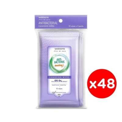 WATSONS (Bulk) Anti Bacterial Cleasing Wipes Sensitve 10SX3X48