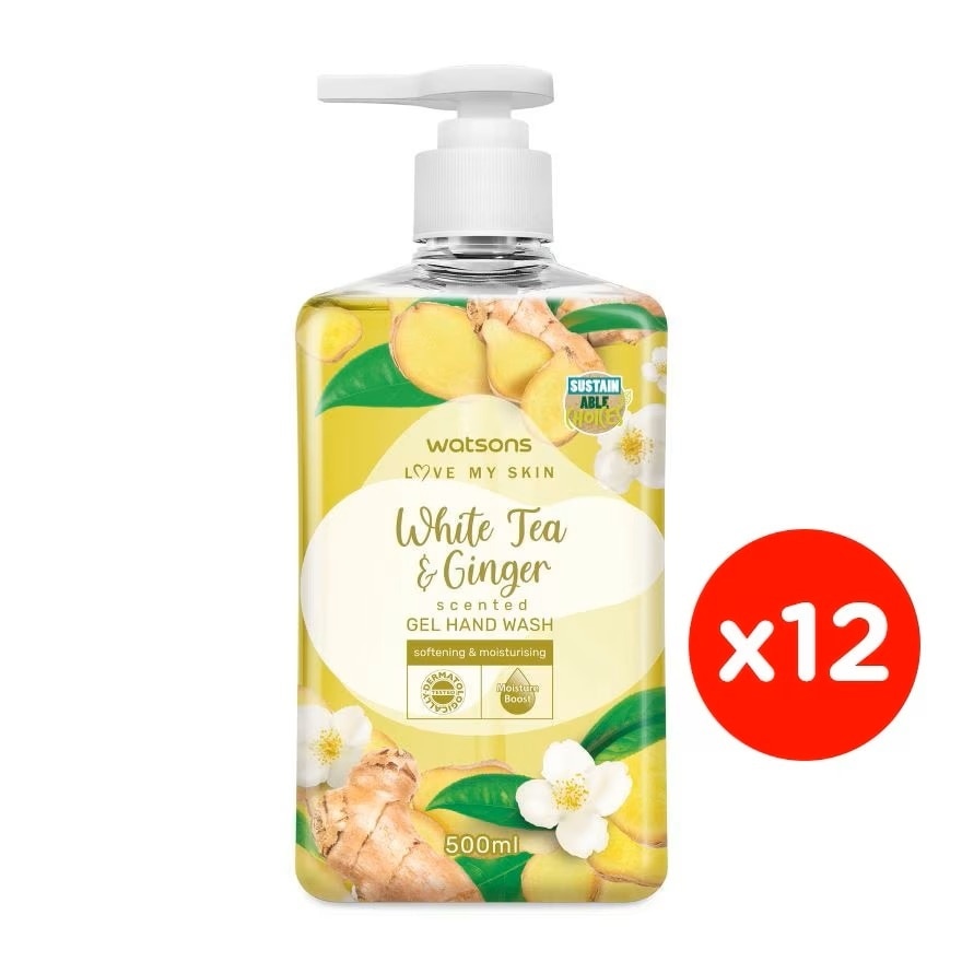 (Bulk) Gel Handwash Ginger & White Tea 500MLX12