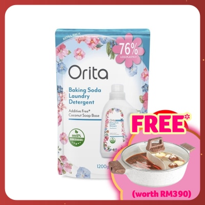 ORITA Baking Soda Laundry Detergent Refill Pack 1200Gx8