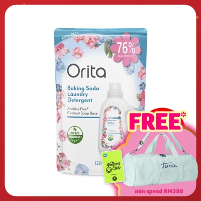 ORITA Baking Soda Laundry Detergent Refill Pack 1200Gx8