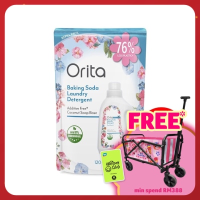 ORITA Baking Soda Laundry Detergent Refill Pack 1200Gx8