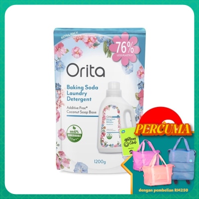 ORITA Baking Soda Laundry Detergent Refill Pack 1200Gx8