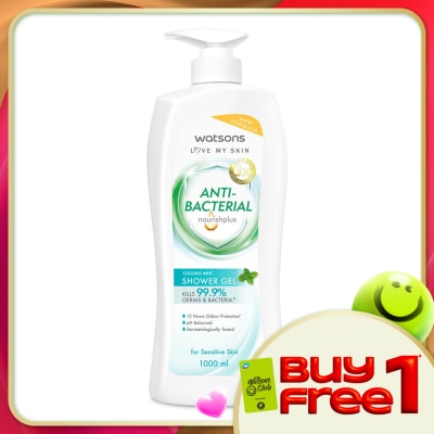 WATSONS - Cooling Mint Antibacterial Shower Gel 1L